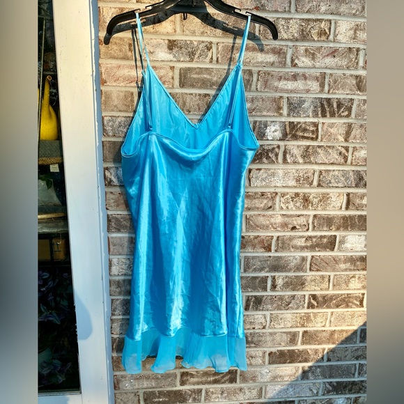 Y2K Electric Blue & Yellow Embroidered Coquette Fairycore 3X Slip Nightgown - Picture 8 of 15